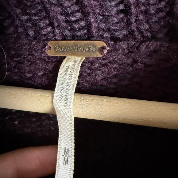 Free People Brown Fair Isle Split Turtleneck Wool Knit Winter Sweater M - Picture 8 of 8